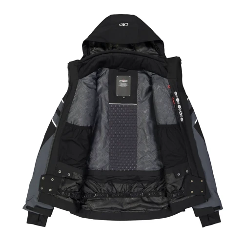 Горнолыжная куртка CMP Man Jacket Zip Hood (31W0297-U901) 52 черная с капюшоном: Состав Полиэстер, Эластан