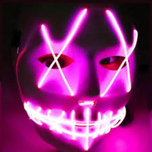 Неоновая Маска для вечеринок с подсветкой UFT LED Mask 1 Pink фото 2