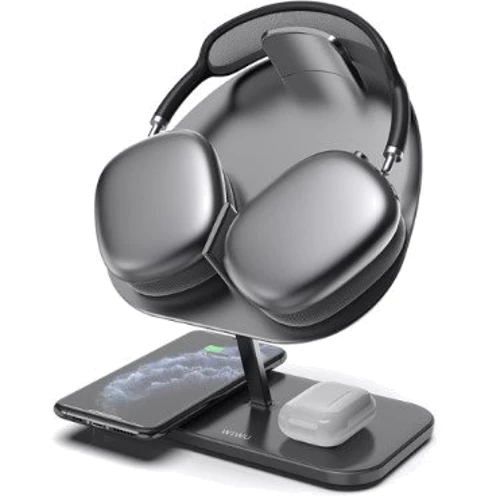 Зарядное устройство WIWU Wireless Charger Hubble Stand M15 15W Gray for Apple iPhone, Apple AirPods and Apple AirPods Max