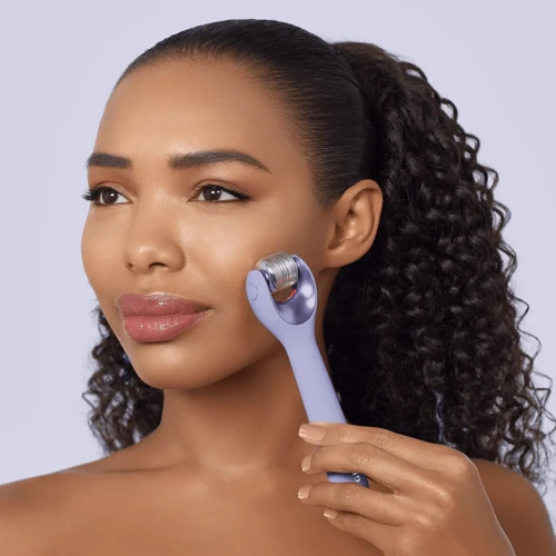 Электронный роллер для лица с микроиглами GESKE MicroNeedle Face Roller 9в1 purple фото 5