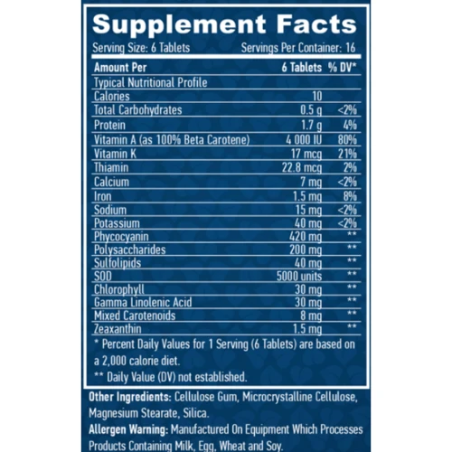 Haya Labs All Natural Spirulina 500mg Спіруліна 100 таблеток: Форма випуску Таблетки