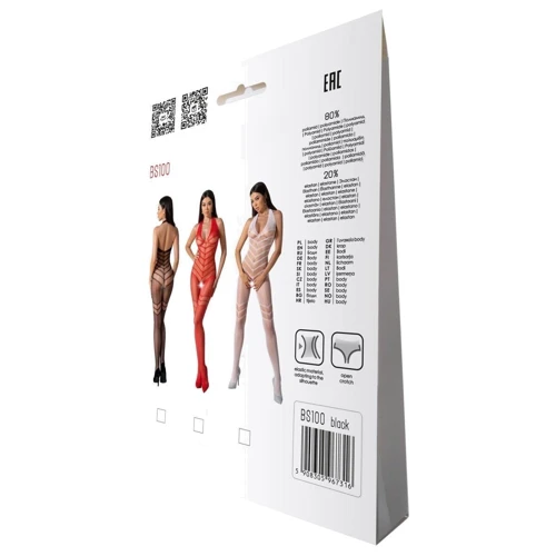 Бодистокинг с плетением на животике Passion BS100 One Size white