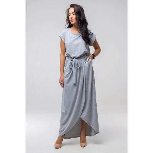 Сукня FLFashion Asti ППА 2133 48-50 сіре повсякденне довге максі: Вид Повсякденні сукні