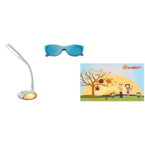 Лампа светодиодная CV-180 WH + Коврик Mealux + Очки Голубые: Производитель Mealux+Evo-кids