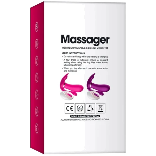 Вібромасажер з анальним та кліторальним стимулятором, та підігрівом BOSS Remote wearable vibrator Pink (BS561007-3)