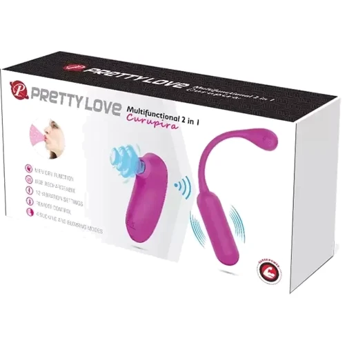 Комплект из виброяйца и вакуумного стимулятора Pretty Love CURUPIRA Multifunctional 2 in 1, BI-014872W