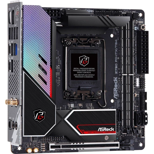 ASRock Z790 PG-ITX/TB4: Разъемы на задней панели Thunderbolt, USB 3.2 Gen 2, Ethernet RJ-45, DisplayPort, HDMI