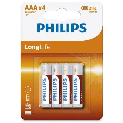 Philips AAA bat Carbon-Zinc 4шт LongLife (R03L4B/10)