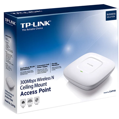 Точка доступу Wi-Fi TP-Link EAP110: Інтерфейс підключення (WAN-порт) 1 x 10/100 Ethernet