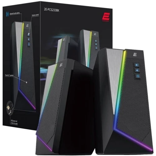 Акустическая система 2E PCS233 RGB 2.0 USB Black