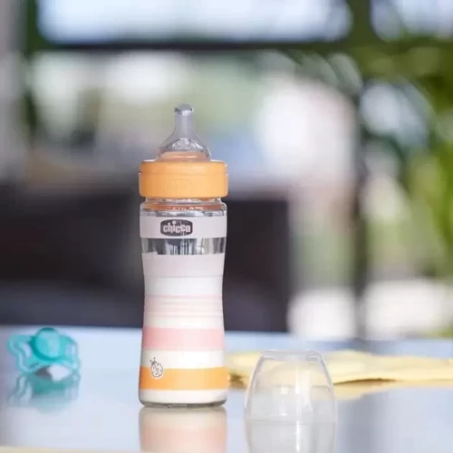 Бутылочка стеклянная Chicco Well-being с силиконовой соской 0м+ 240 мл (28721.11) фото 5