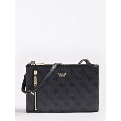 Женская сумка кросс боди Guess Naya Double Zip Crossbody темно-серая (HWBL7881700-COA)