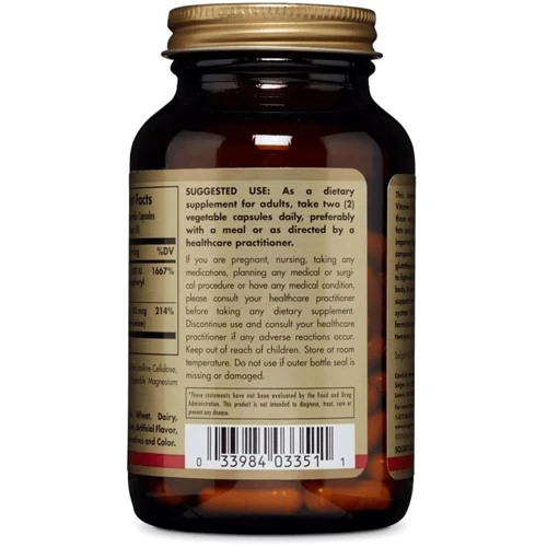Solgar Vitamin Dry E with Yeast Free Selenium Солгар Витамин E сухой с селеном без дрожжей 100 капсул: Пол Унисекс
