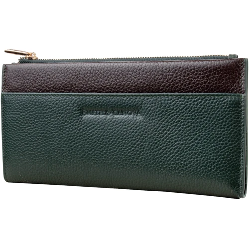 Женский кошелек Smith&Canova зеленый (FUL-26801-green-brn): Материал Натуральная кожа