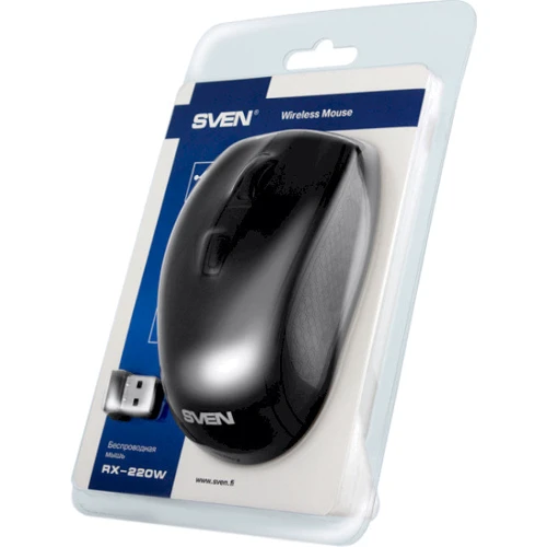 Мышь Sven RX-220W Black: Эргономика симметричная для левшей