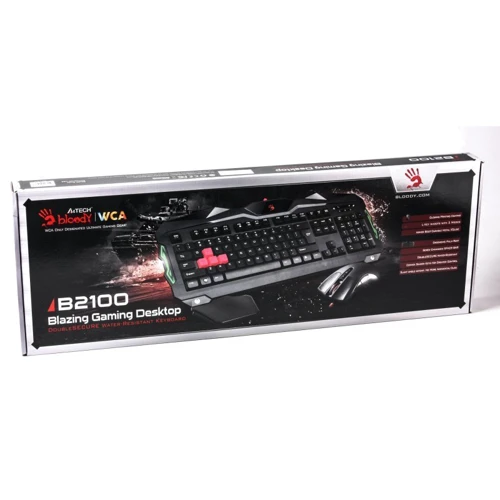 Комплект дротовий A4Tech Bloody B2100 Black: інтерфейс підключення дротова USB