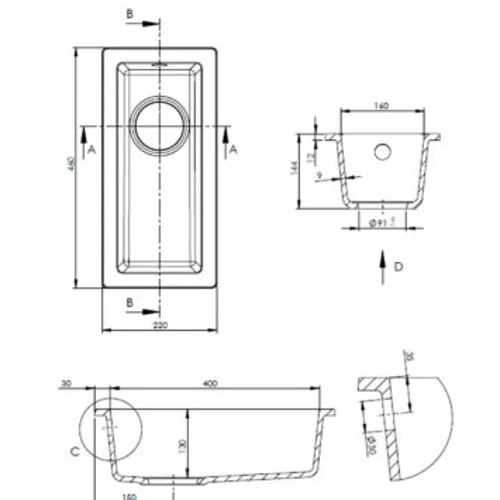 Perfelli ESTO PGE 10-22 SAND: Форма Прямоугольная