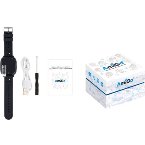 Смарт-годинник AmiGo GO001 iP67 Black: Карти пам'яті немає