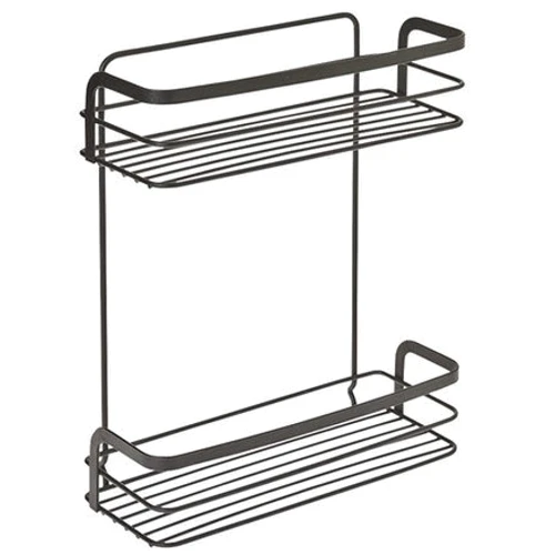 Полиця двосекційна Metaltex 26x10x30 см чорна покриття Touch-Therm Origin Lava (401114)