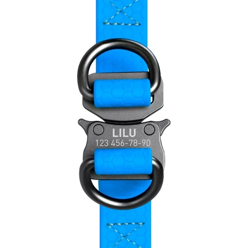 Шлей для собак водостійкий WAUDOG Waterproof з QR-паспортом металева пряжка-фастекс, XS, Ш 15 мм, Дл 30-39 см, блакитна (27632) фото 2