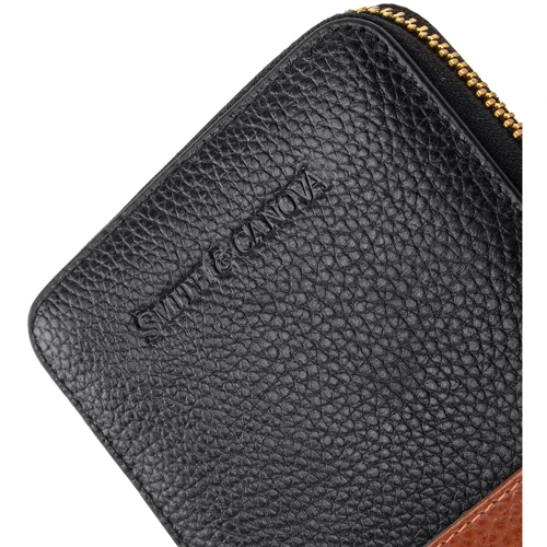 Женский кошелек Smith&Canova черный (FUL-26803-black-tan): Формат кошелька Горизонтальный