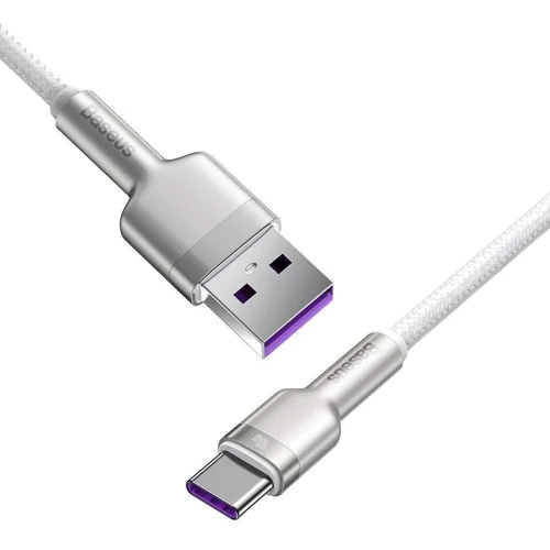 Кабель Baseus USB Cable to USB-C Cafule Metal 40W 2m White (CATJK-B02): Тип USB Cable - USB-C