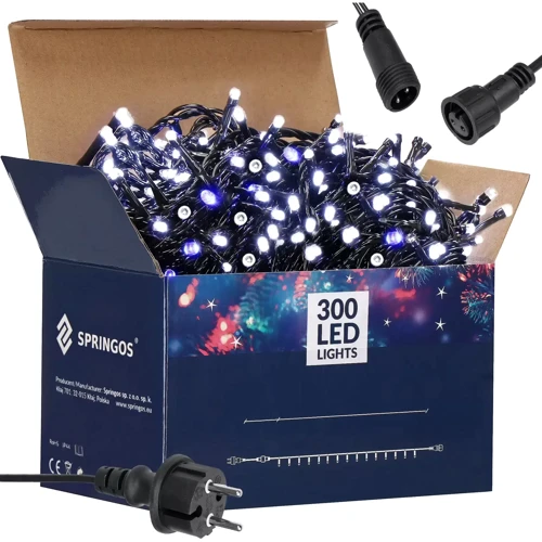 Гирлянда уличная (наружная) Springos 24 м 300 LED + Flash CL0329 Cold White фото 9