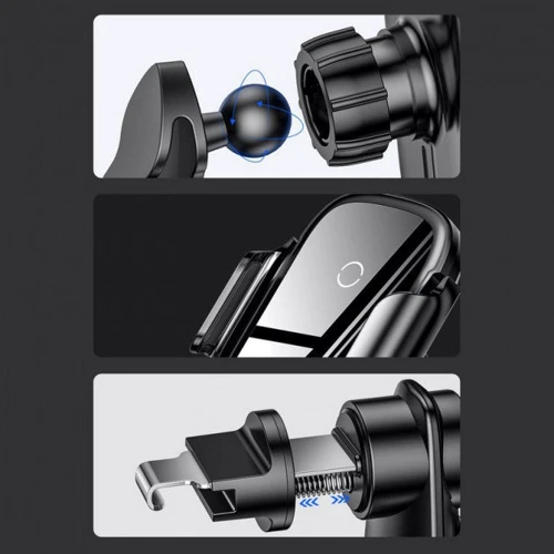 Держатель Baseus Car Holder Wireless Charger Light Electric 15W Black (WXHW03-01) фото 8