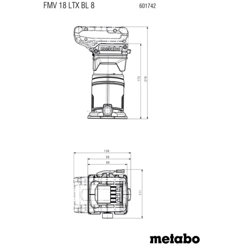 Фрезер Metabo FMV 18 LTX BL 8 (601742800)