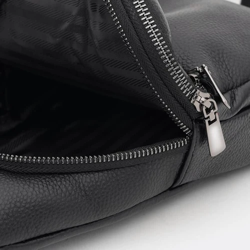 Мужская сумка-слинг Borsa Leather черная (K13295bl-black): Тип ручки Плечевой ремень, Без ручки