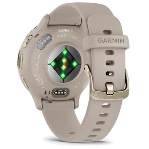 Смарт-часы Garmin Venu 3S Soft Gold Stainless Steel Bezel with French Grey Case and Silicone Band (010-02785-02): Материал ремешка Силикон