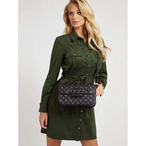 Женская сумка через плечо Guess Hensely Logo Bag темно-серая (HWPM8378210-CMT): Пол Женский