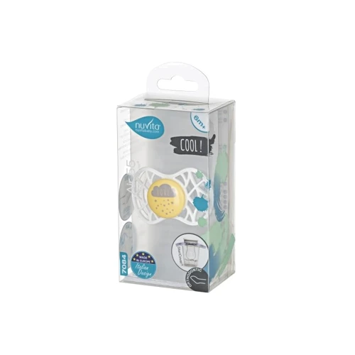 Пустушка Nuvita 7084 Air55 Cool Love ортодонтична 6m+ жовто-сіра (NV7084SC) фото 5
