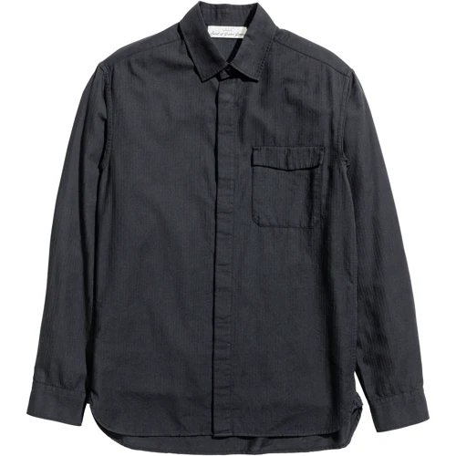 Рубашка H&M 4367044 46 черная с длинным рукавом: Длина рукава Длинный