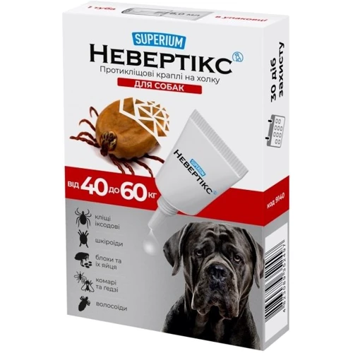 Противоклещевые капли Superium Nevertix на холку для собак от 40 кг (9140)