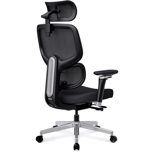 Кресло Mealux D2 Air Fabric Black (HF-D2 F/B): Оснащение Поясничный валик, Подголовник, Подлокотники, С колесиками, С крестовиной