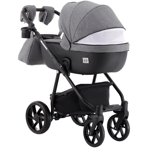 Коляска 2 в 1 Adamex Hybryd Plus BR240 графит - черная кожа (выдавленная точка) (623684): Ширина шасси 61.5 см