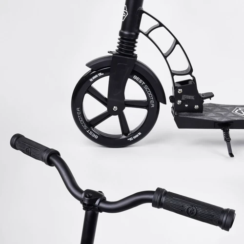 Самокат двухколесный Best Scooter с PU колесами, 1 амортизатором Black (99664): Тип тормоза ножной