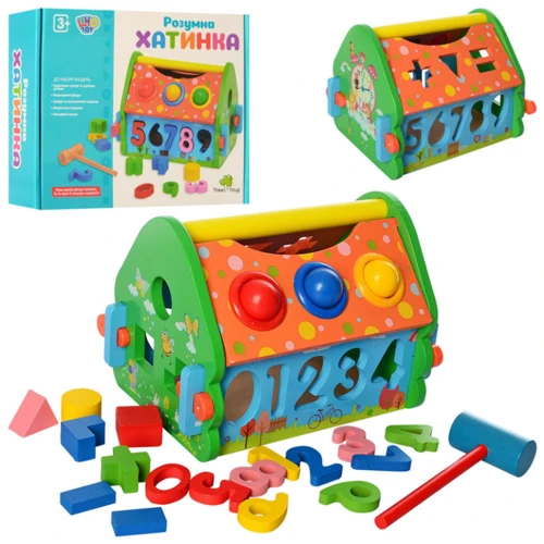 Розвиваюча іграшка LimoToy сортер стулка дерев'яна (MD 2367)
