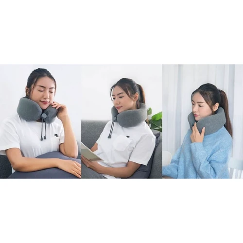 Массажер Подушка подголовник LF Massage sleep neck pillow Gray фото 2