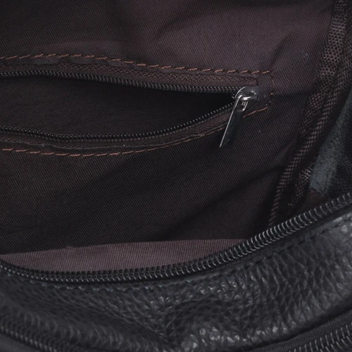 Мужская сумка через плечо Borsa Leather черная (K11025-black): Материал Натуральная кожа