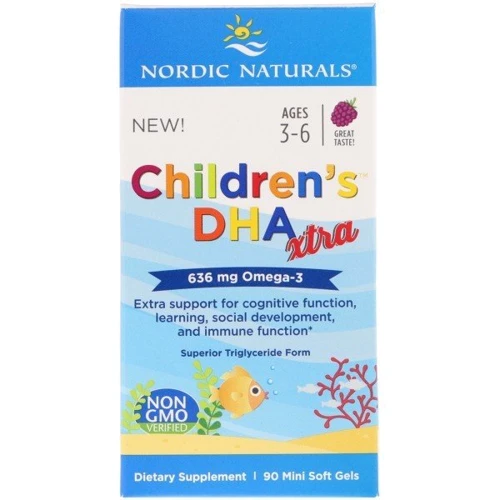 Nordic Naturals Children's DHA Xtra Berry Punch 636 mg Омега-3, ДГК і ЕПК для дітей зі смаком ягід 90 міні гелевих капсул: Тип Омега 3