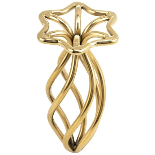 Анальная пробка LOCKINK Sevanda Hollow Spiral Golden Metal Anal Plug - S size