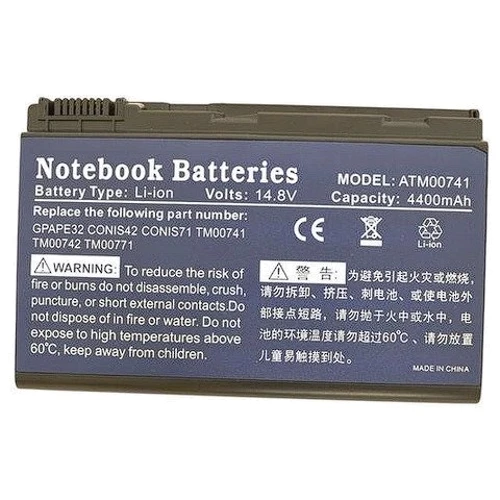 Батарея для ноутбука Acer TM00742 Extensa 5210 14.8V Black 4400mAh OEM