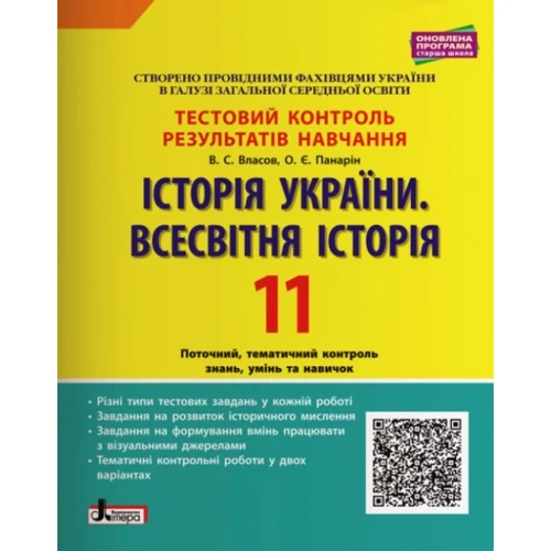 Тестовий контроль результатів навчання. Історія України. Всесвітня Історія. 11 клас