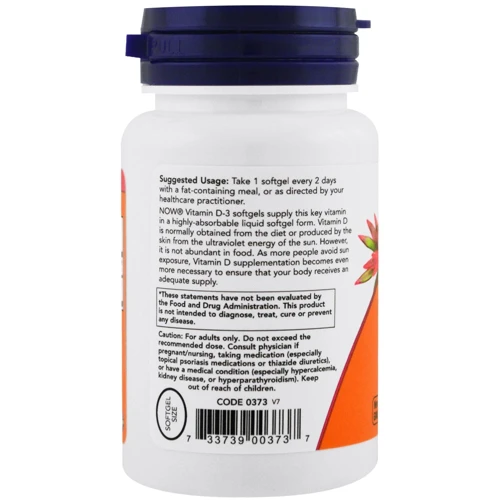 Now Foods Vitamin D-3 5,000 IU Softgels 240 caps