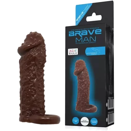 Насадка - презерватив LYBAILE Brave Man, коричневая (BI-016013)