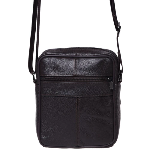 Мужская сумка через плечо Borsa Leather коричневая (K14012-brown): Стиль Повседневный (Casual)