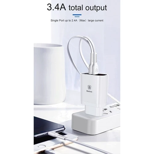 Зарядний пристрій Baseus USB Wall Charger 3xUSB 3.4A Mirror Lake Intelligent Digital Display Black (CCALL-BH01) фото 7