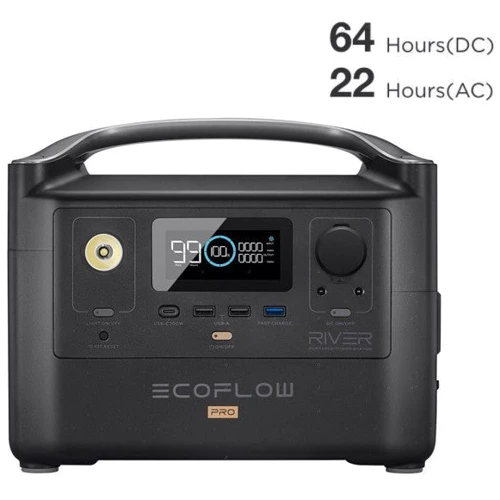 Зарядная станция EcoFlow RIVER Pro 720Wh 200000mAh 600W Black (EFRIVER600PRO) Международная версия: Особенности модели Управление со смартфона, Wi-Fi, Дисплей, Маленькие